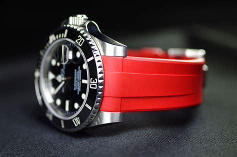 rolex submariner red rubber strap